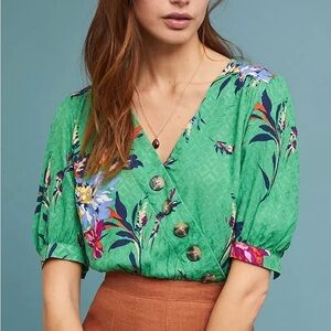 Anthropologie Madalyn Wrap Top
